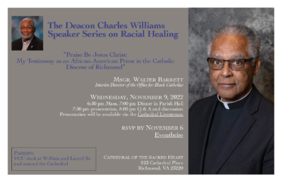 The Deacon Charles Williams Speaker Series on Racial Healing @ Cathedral of the Sacred Heart